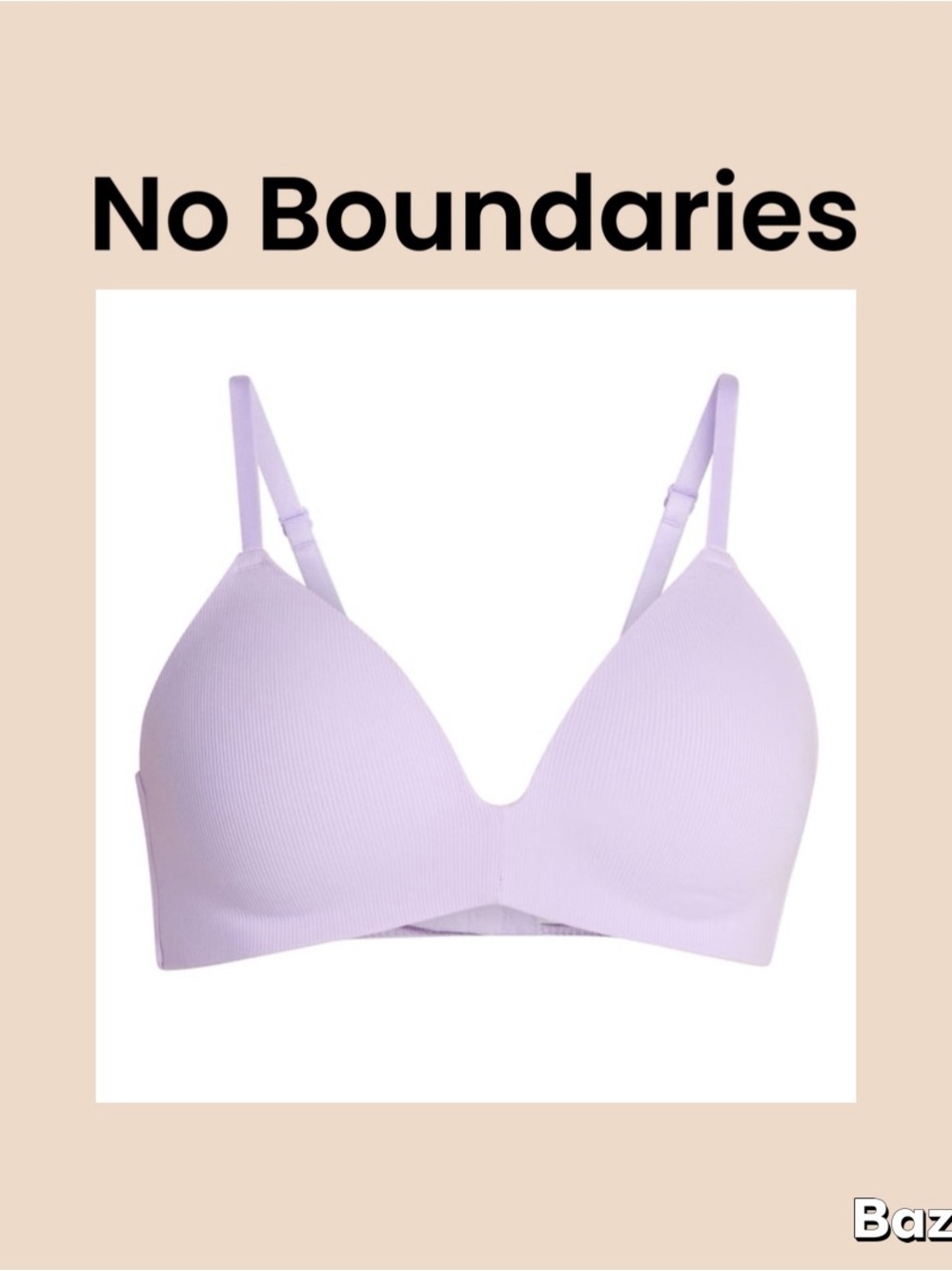 No Boundaries Wire Free Ribbed T-Shirt Bra Size XXXL